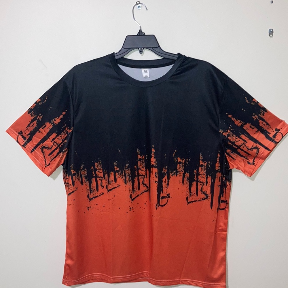 Black and Orange Graphic Men's Shirt